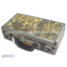 caja de arma militar aluminio con piel de tela de camuflaje y con espuma interior fabricante